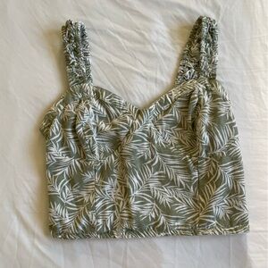 Green palm tank top